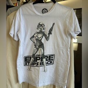 White Graphic T-Shirt with Stormtrooper Design